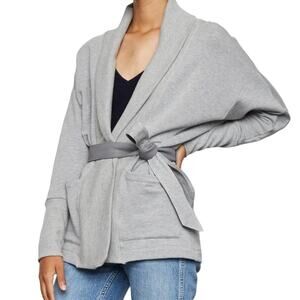 Bailey 44 Olivia Jacket in Heather Grey Leather Trim Size Small